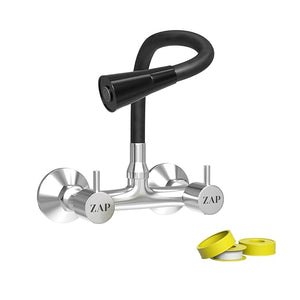 Elixir Brass Double Flow Sink Mixer Flexible Silicone Spout Tap