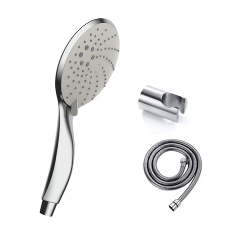 Ultra FX2123 Hand Shower with Stand and Hose Pipe, Flexible Silicone Nozzles, Multi-Flow Water, Stainless Steel Finish, Lightweight, Great Grip, Precise Water Flow(Ultra Modern Sleek, Rain, Soft, Massage Spray)