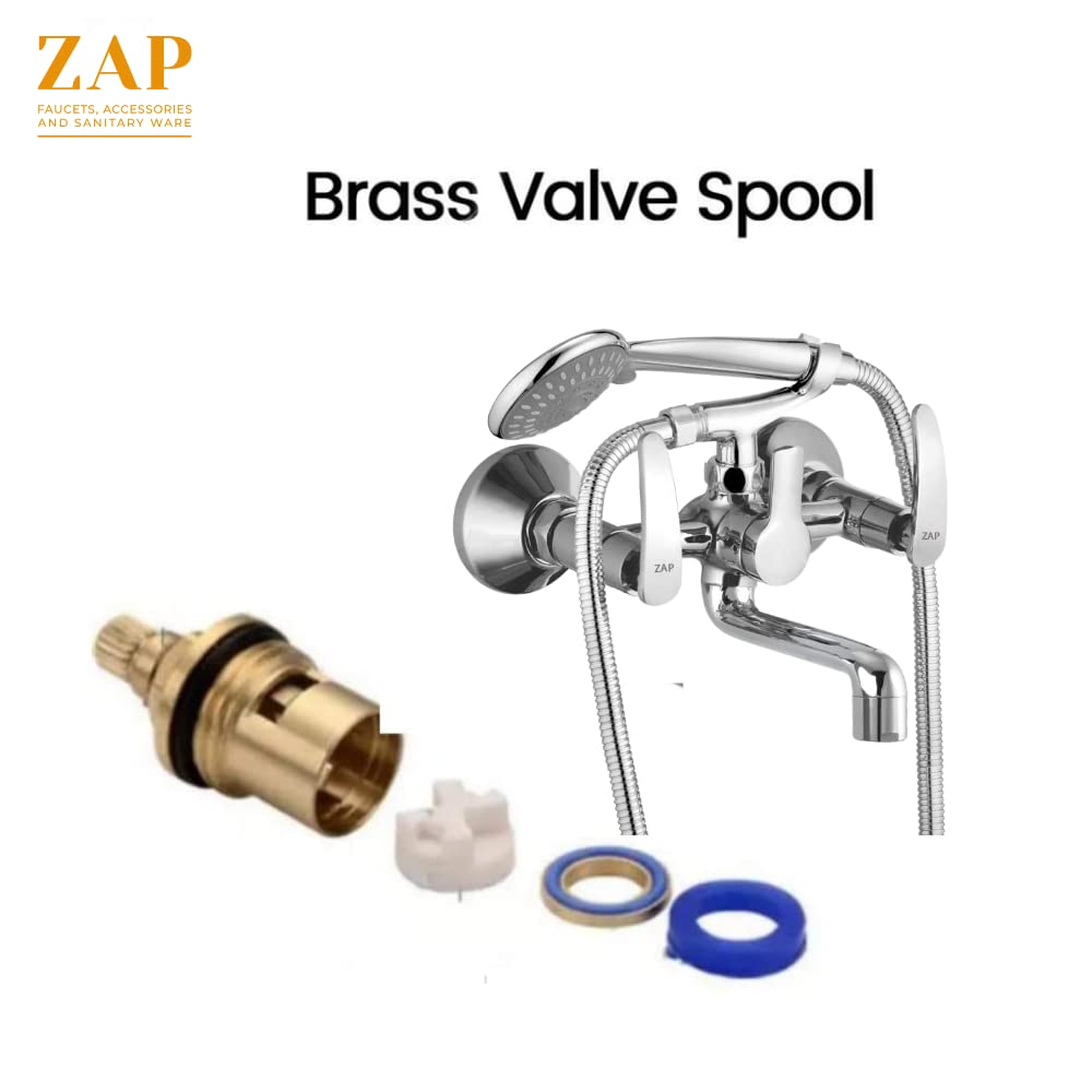 ZAP Arrow 2-in-1 Wall Mixer with Clutch | Brass Body with Multi-Flow Hand Shower & 1.5m Flexible Stainless Steel Tube | Chrome Finish Bathroom Tap Fitting