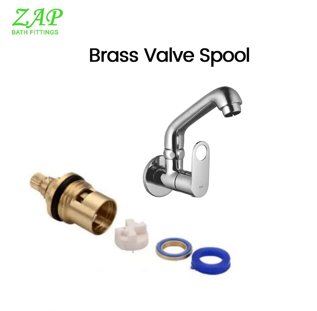 ZAP Geo Heavy Wall-Mount Kitchen Sink Tap | Chrome Finish | Easy-to-Use Brass Sink Cock for Home & Kitchen