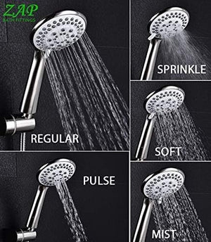 ZAP Bolt Series 3-in-1 Single Lever Brass Wall Mixer with Multi-Flow Hand Shower and Complete Shower Set – Chrome Finish