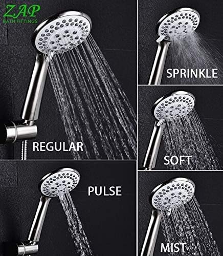 ZAP Bolt Series 3-in-1 Single Lever Brass Wall Mixer with Multi-Flow Hand Shower and Complete Shower Set – Chrome Finish