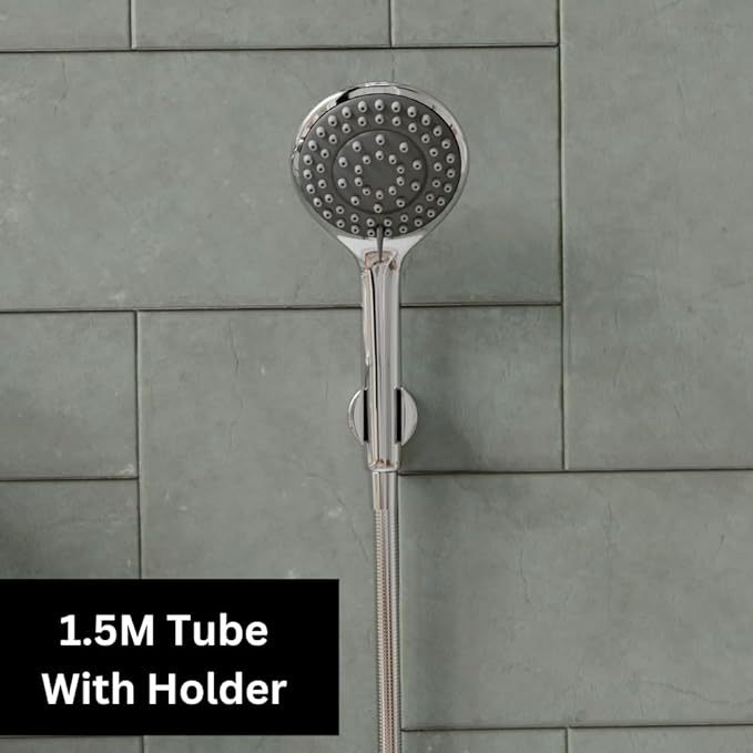 ZAP Continental Series Brass Wall Mixer with Clutch | Multi-Function Hand Shower & 1.5m Flexible Hose Tube | Premium Bathroom Fitting