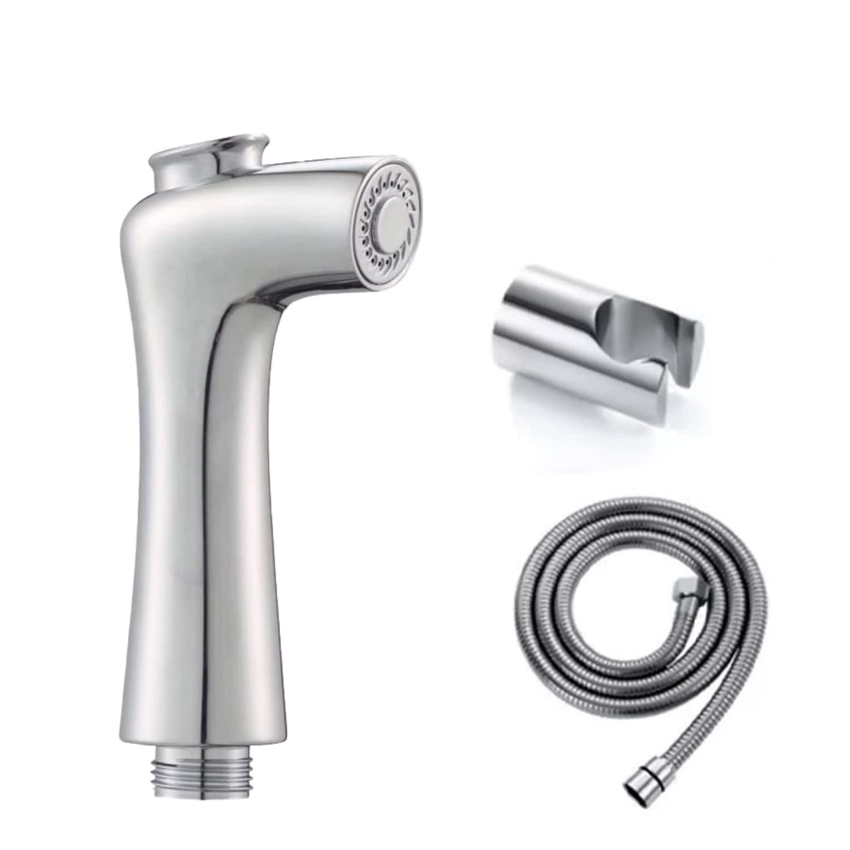Zap Cube Series Gold Plated Brass Health Faucet with Health Faucet Stand and Hose Pipe/Jet Spray for Toilets/Hand Spray Set/Health Faucet Bidet Set (FX1013)
