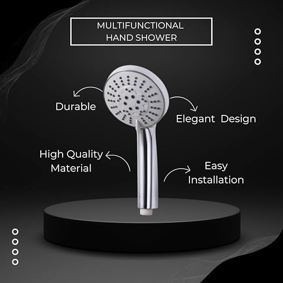 ZAP 304 Stainless Steel Handheld Multi Function Hand Shower without Hose & Bracket Chrome Finish Hand Shower for Bathroom