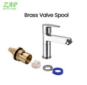 Zap Skoda Full Body Brass Pillar Cock | Long Body Chrome Plated Hot & Cold Water Tap for Wash Basin & Sink | Premium Bathroom Faucet | Modern Durable Brass Water Tap