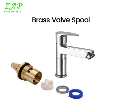 Zap Skoda Full Body Brass Pillar Cock | Long Body Chrome Plated Hot & Cold Water Tap for Wash Basin & Sink | Premium Bathroom Faucet | Modern Durable Brass Water Tap