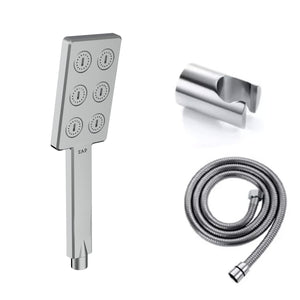 Zap ZX8765 Hand Shower with Stand and Hose Pipe, Flexible Silicone Nozzles, Stainless Steel Finish, Lightweight, Great Grip, Precise Water Flow(Ultra Modern Sleek, Single Flow, Elegant Design)