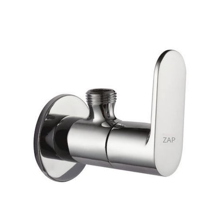 ZAP Premium Brass Angle Valve – Pack of 2 | Chrome-Plated Quarter Turn Tap with Ceramic Disc Cartridge & Wall Flange | Leakproof Valve for Bathroom, Kitchen, Geyser & Basin | 15mm BSP | Made in India