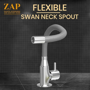 Grey Flexible Spout Swan Neck Kitchen Tap