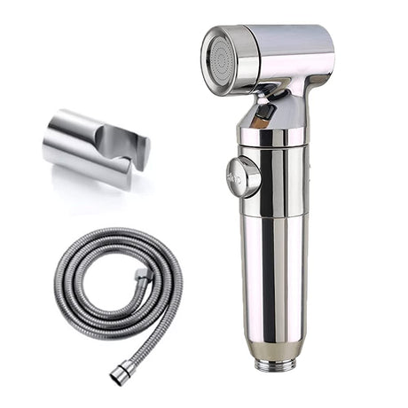 ZAP Ultra ZX1034 Health Faucet | Handheld Toilet Jet Spray | Chrome Finish | 1.5m Stainless Steel Hose | Wall Hook & Clutch Set | Bidet Spray Gun for Bathroom