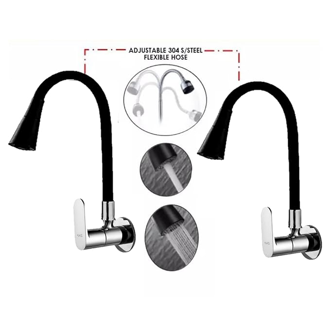 Opel Black Brass Flexible Sink Tap 360° Dual-Flow Mode Pull-Down Tap