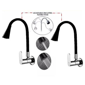 Opel Black Brass Flexible Sink Tap 360° Dual-Flow Mode Pull-Down Tap