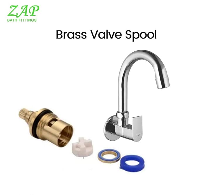 ZAP Bolt Heavy Wall-Mount Kitchen Sink Tap  | Chrome Finish | Durable Brass Sink Cock for Home & Kitchen Use