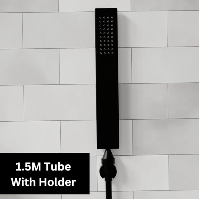 ZAP Elixir 2-in-1 Full Brass Wall Mixer for Bathroom | Matte Black Finish | Includes Long Bend Pipe for Overhead Shower | Durable & Rust Resistant | Wall-Mounted Fitting