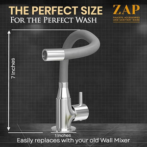 Grey Flexible Spout Swan Neck Kitchen Tap