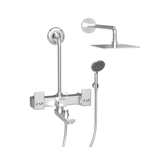 SKODA Chrome 3-in-1 Brass Wall Mixer Shower Set