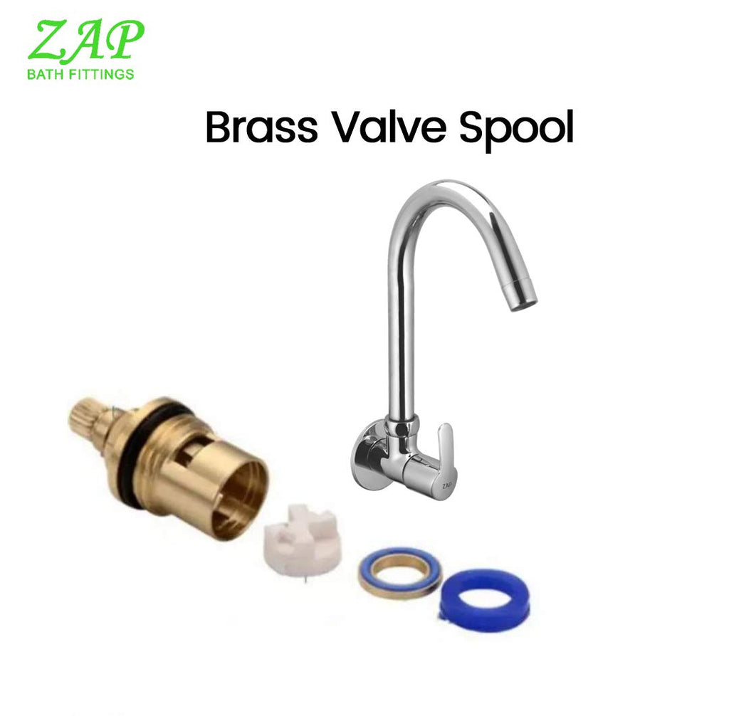 ZAP Prime Light Wall-Mount Kitchen Sink Tap | Chrome Finish Brass Sink Cock with Flange | Easy-to-Use Kitchen Tap for Home & Basin