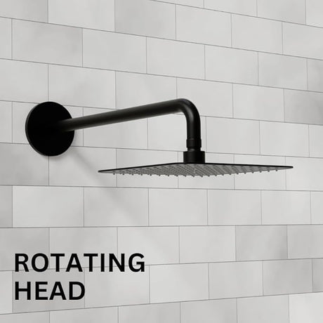 Elixir 2-in-1  Black Wall Mixer with Overhead Shower