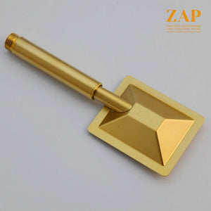 ZAP Ultra ZX2212 Square Design High Pressure Handheld Shower | Golden Stainless Steel | Chrome Finish | Rust-Resistant | Modern Square Hand Shower | Single Flow