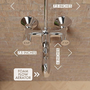 Elixir 3-in-1 Brass Wall Mixer with Overhead Shower, Hand Shower & 1.5m Flexible Tube