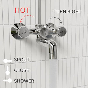 ZAP Continental Series Brass Wall Mixer | Chrome Finish | With Overhead Shower Provision & 125mm Bend Pipe | Wall-Mounted Faucet | Durable Hot & Cold Water Mixer for Bathrooms