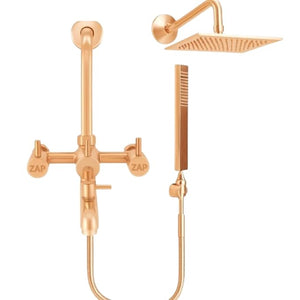 Elixir Rose Gold 3-in-1 Brass Wall Mixer Set