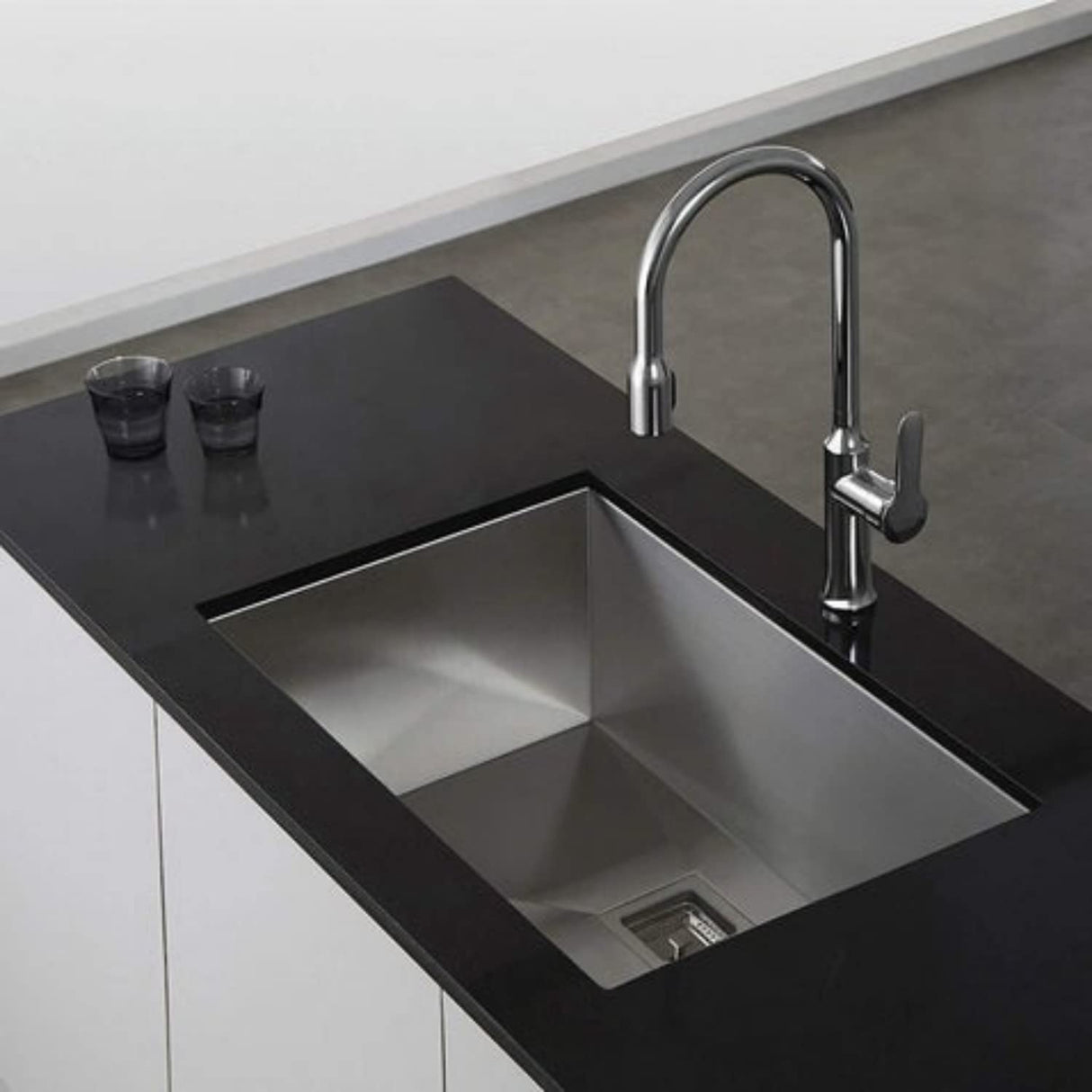 Zap Kitchen Sink Single Bowl 30x20 cm Silver Matt Finish | 304 Stainless Steel | Includes Sink Drainer Basket, Steel Waste Coupling & Waste Pipe | Smooth Drainage & Noise Reduction Pads