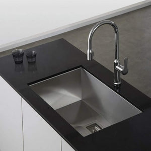Zap Kitchen Sink Single Bowl 30x20 cm Silver Matt Finish | 304 Stainless Steel | Includes Sink Drainer Basket, Steel Waste Coupling & Waste Pipe | Smooth Drainage & Noise Reduction Pads
