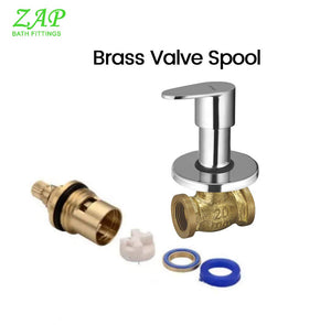 ZAP Pluto Series Concealed Stop Cock | Brass Quarter Turn Valve with Ceramic Disc Cartridge | Ideal for Toilet, Bathroom & Shower Use | 15mm BSP | Chrome Finish | Made in India