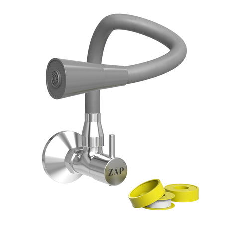 Elixir Chrome Brass Kitchen Tap Wall Mounted Sink Tap