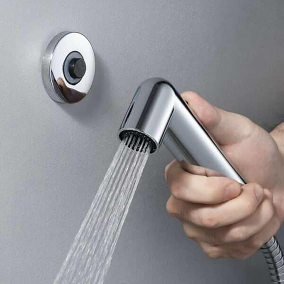 ZAP Elixir Series Health Faucet with Self-Adhesive Hook | Magnetic Handheld Bidet Sprayer with Flexible Tube | Adjustable Water Flow | Chrome Finish | ABS Body | for Bathroom & Toilet Hygiene