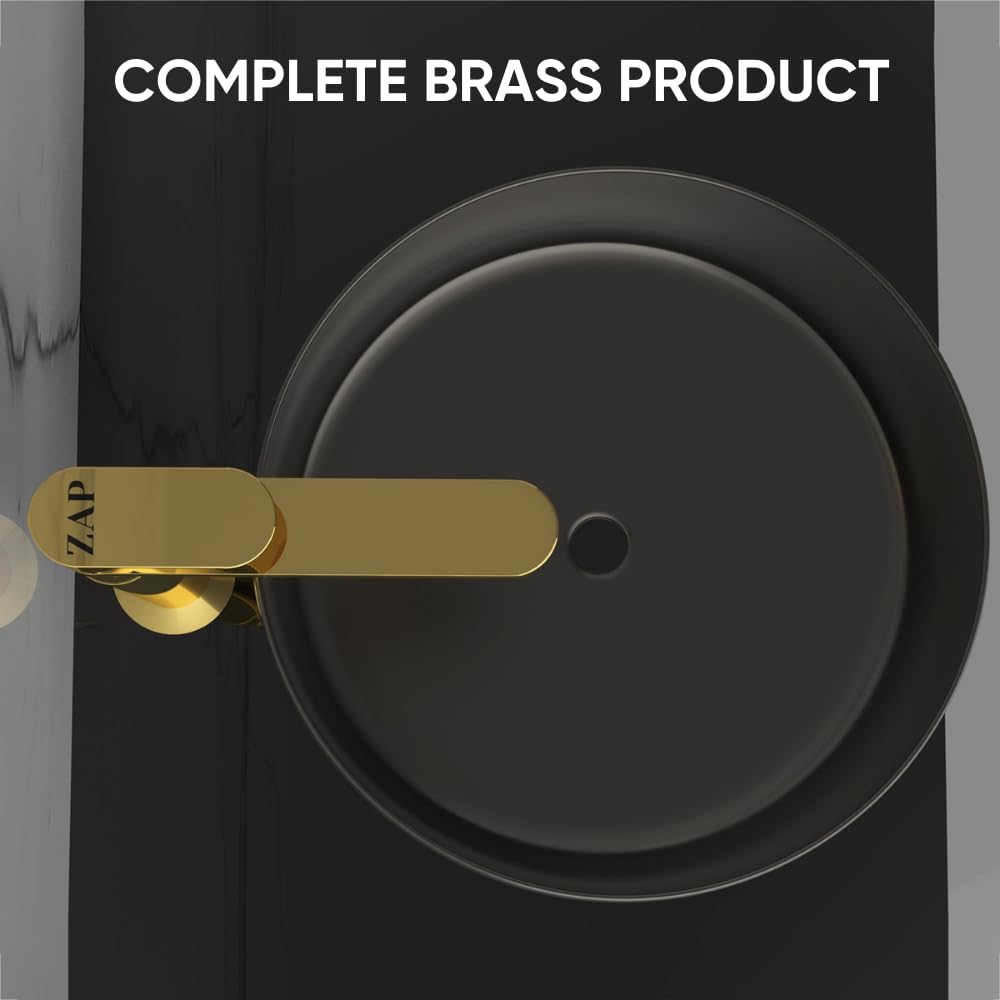 Click to see full view   2 VIDEOS     3+ ZAP Ocean Series Brass Pillar Cock Tap 11-Inch Tall | Gold Finish Bathroom Faucet | Hot and Cold Water Tap for Wash Basin, Sink, Vanity | Stylish & Durable