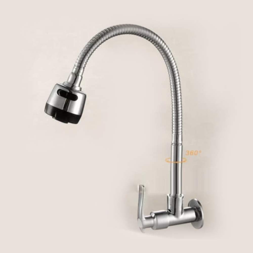 ZAP Brass Sink Cock Flat – Dual Flow Faucet with Shower & Foam Flow | Chrome Finish Wall Mounted Tap for Kitchen & Bathroom | Heavy-Duty Brass Construction