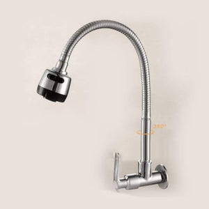 ZAP Brass Sink Cock Flat – Dual Flow Faucet with Shower & Foam Flow | Chrome Finish Wall Mounted Tap for Kitchen & Bathroom | Heavy-Duty Brass Construction