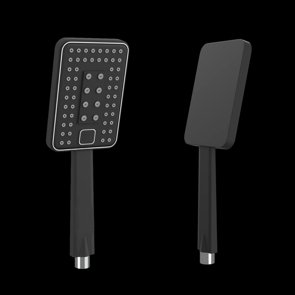 FX6543 Hand Shower With Flexible Silicone Nozzles, Stainless Steel Finish, Lightweight, Great Grip, Precise Water Flow, Multi-Flow, m(Ultra Modern Sleek, Rain, Soft, Rain & Soft Spray) Black