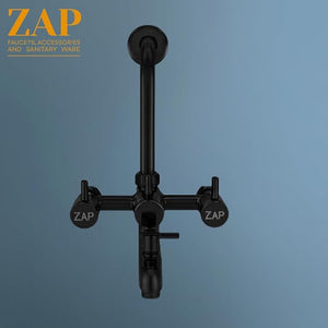 Elixir Matte Black 3-in-1 Brass Wall Mixer