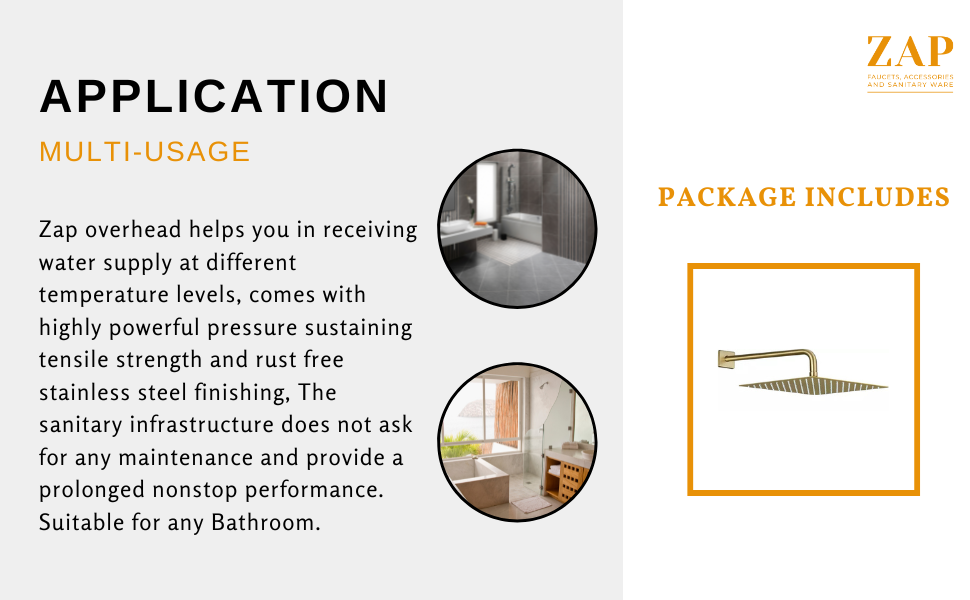Elixir Gold Overhead Shower with Silicone Nozzles