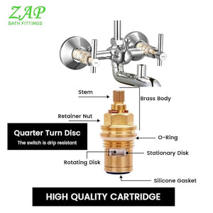 Terrim Chrome 3-in-1 Wall Mixer with Shower Arm & Hand Shower