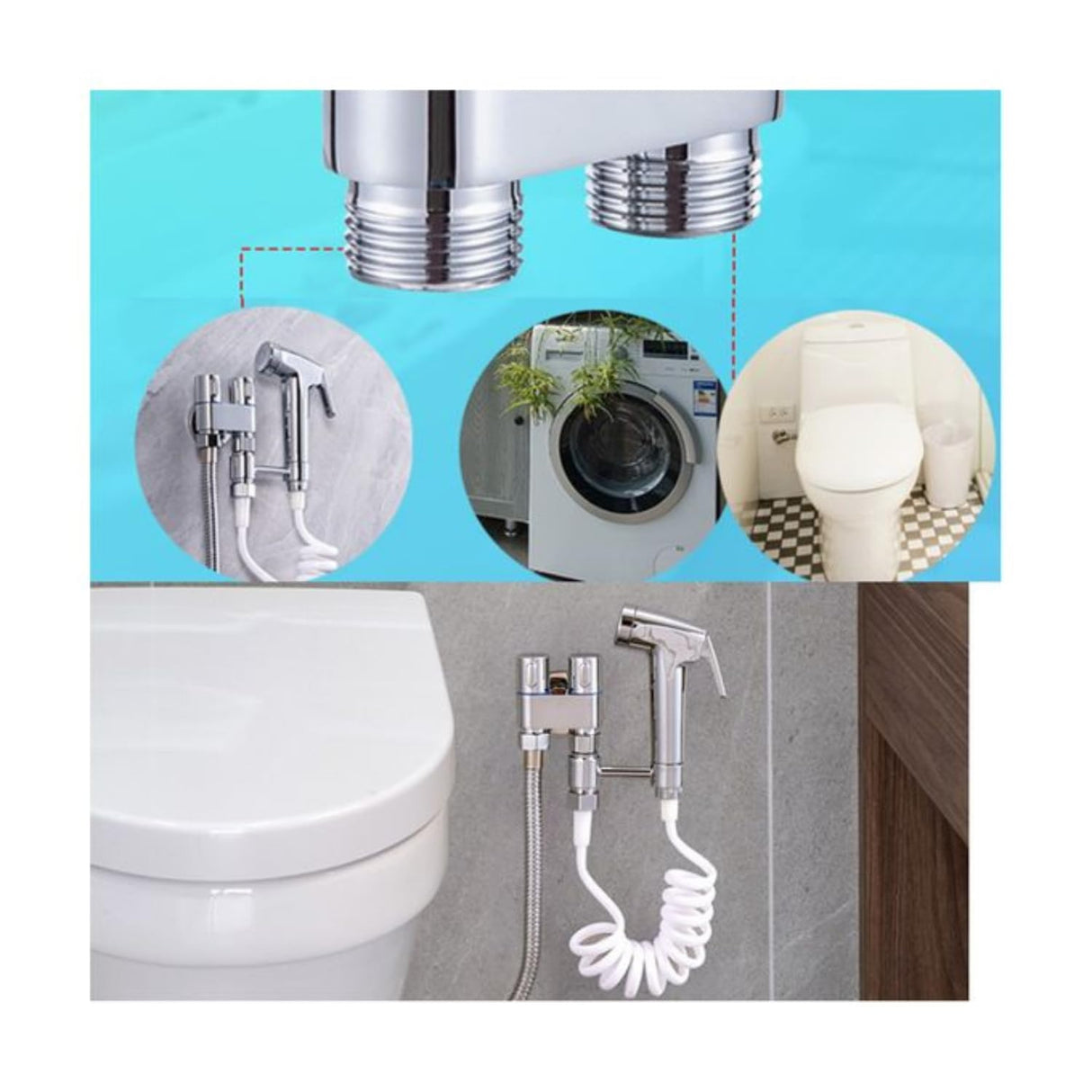 Prime 2-in-1 Brass Angle Valve with Wall Flange | Dual Outlet Chrome