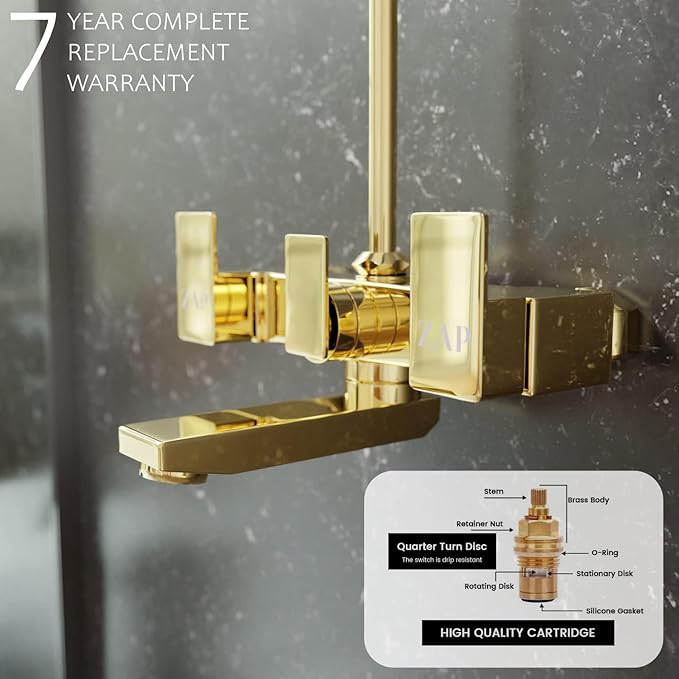 Skoda 2-in-1 Gold Plated Wall Mixer