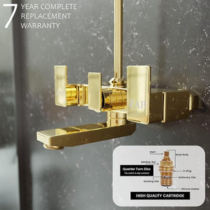 Skoda 2-in-1 Gold Plated Wall Mixer