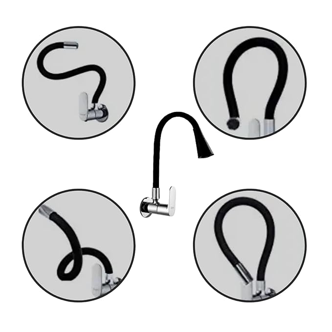 Opel Black Flexible Kitchen Sink Tap – 360° Pull-Down Sprayer Tap