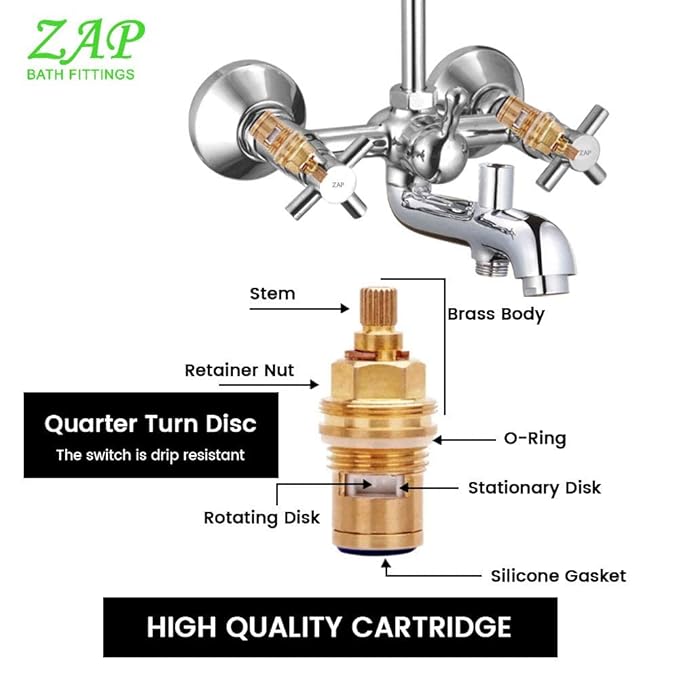 Caster Brass 3-in-1 Wall Mixer