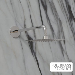 ZAP Hexa Series 2-in-1 Wall Mixer Tap | 100% Brass with Overhead Shower, 125mm Bend Pipe & Faucet Cleaner | Chrome Finish | Hot & Cold Water Control | Wall Mounted | Made in India