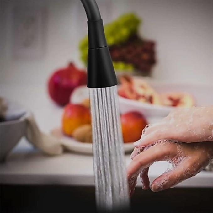 Opel Black Flexible Kitchen Sink Tap – 360° Pull-Down Sprayer Tap