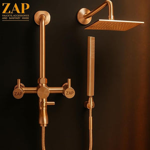 Elixir Rose Gold 3-in-1 Brass Wall Mixer Set