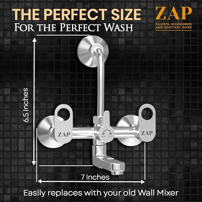 Geo Chrome 2-in-1 Wall Mixer with Overhead Shower Provision