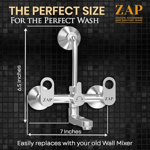 Geo Chrome 2-in-1 Wall Mixer with Overhead Shower Provision