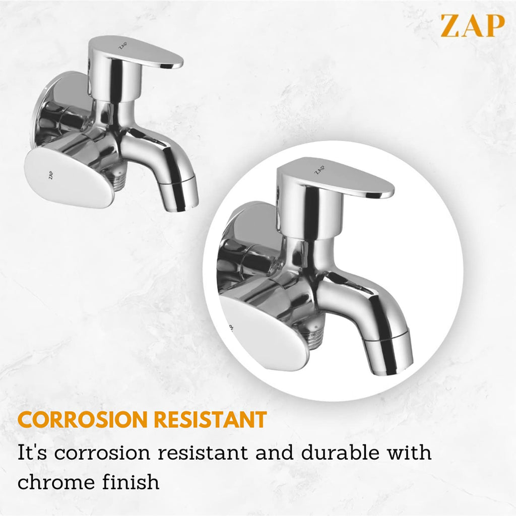 ZAP Combo of Ultra ZX 1034 Health Faucet with Stainless Steel Tube and Wall Hook for Bathroom and Prime Two in one Bip Cock Tap